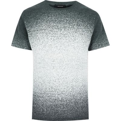 Grey faded splatter print t-shirt